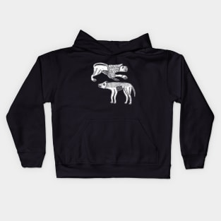 Wolf and Lion Animals from the Gundestrup Cauldron Kids Hoodie